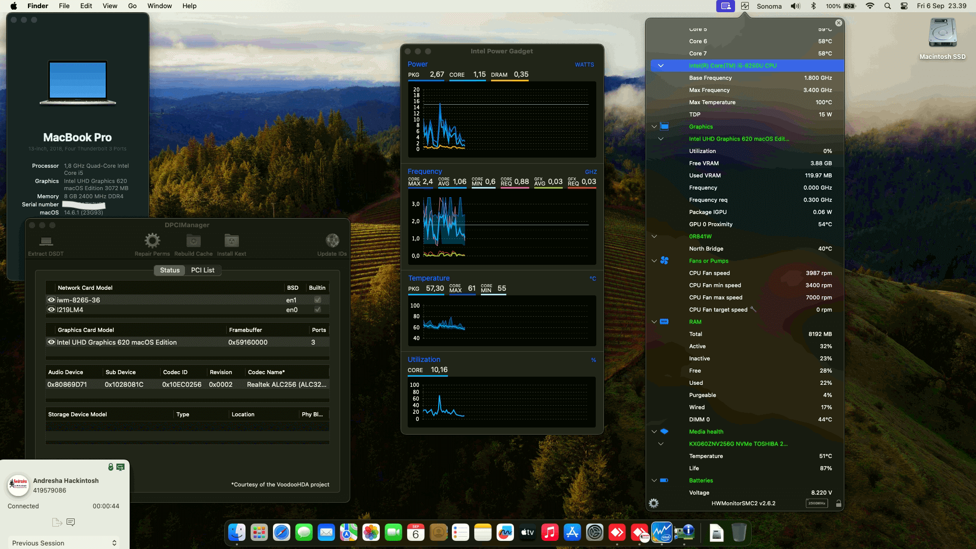 Success Hackintosh macOS Sonoma 14.6.1 Build 23G93 in Dell Latitude 7490